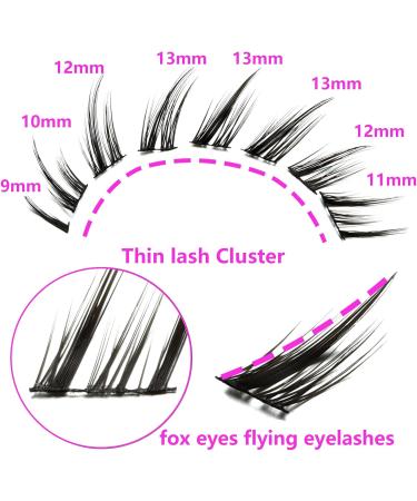 Manga Lashes Natural Look Individual Lash Wispy Silky Anime Eyelashes Cluster Japanese Cosplay False Eyelashes Reusable Look Like Extensions DIY At Home(Fox eye style 1) - Buy Online on GoSupps.com