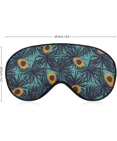 Avocado and Leaves Sleep Mask Eye Cover for Sleeping Blindfold with Adjustable Strap Blocks Light Night Travel Nap for Men Women - Buy Online on GoSupps.com
