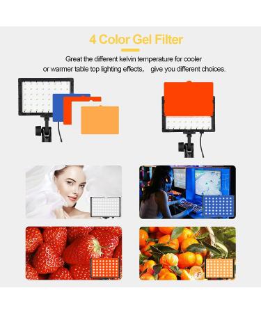 EMART Dimmable Photography Lighting Kit - 2 Pack Portable 60 LED Video Light for Game Streams, Conference Zoom, YouTube - Includes 4 Color Filters - Buy Online on GoSupps.com