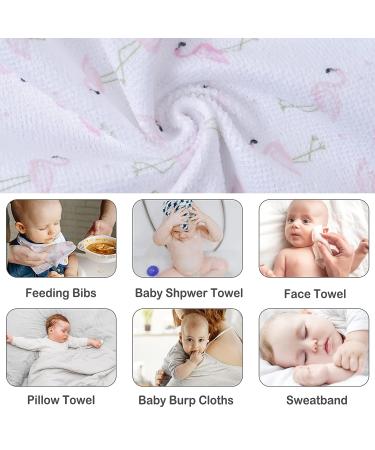 Viviland Baby Washcloths 24 Pack - Soft, Super Absorbent Baby Face Towel for Boys and Girls - Gentle on Sensitive Skin - 9''x 9'' Flamingos - Buy Online on GoSupps.com