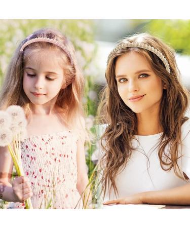 Jaciya Rhinestone Headband for Women - Sparkly Crystal Beaded Fashion Hair Accessory in Pink/Champagne - Buy Online on GoSupps.com