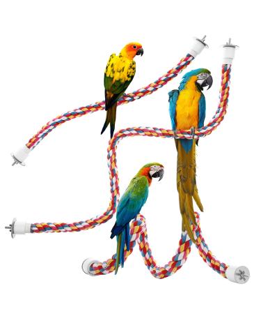 Jusney Bird Rope Perches, Comfy Perch Parrot Toys for Rope Bungee Bird Toy 1 Pack 33 inches