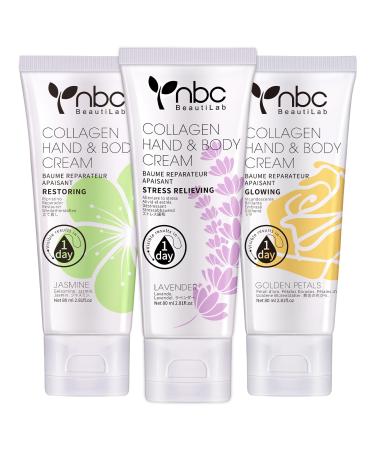 NBC Beautilab Hand Cream for Dry Skin Relieves and Repairs Extremely Dry Cracks 3 Pieces Durable and Non-Oily Hand Lotion Travel Size