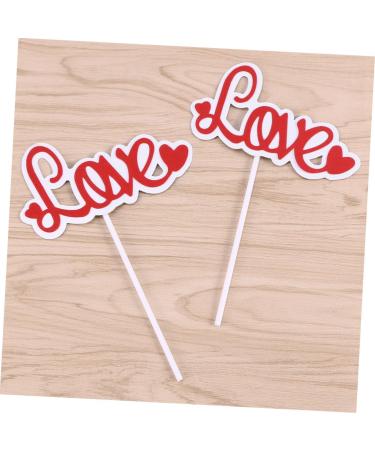 SAFIGLE 20 Pcs Paper Cupcake Picks Decorative Cake Picks Love Cake Picks Cupcake Topper Diy Cake Insert Topper Valentine s Day Decorative Cake Toppers Party Supplies Self Made Love Letter Redx2pcs 10pcsx2pcs - Buy Online on GoSupps.com