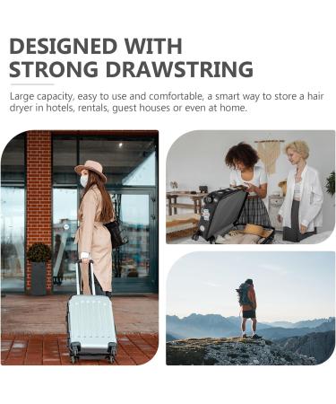 BIUDECO 4pcs Hair Dryer Storage Bag Drawstring Storage Bag Travel Hair Dryer Organizer Bag Light Grey Fabric - Buy Online on GoSupps.com