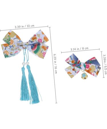FRCOLOR 2 Pairs hairpin bow hair accessories tassel hair accessories hair catch barrette traditional tassel barrettes pearl bow clips for women child polyester ponytail Princess - Buy Online on GoSupps.com