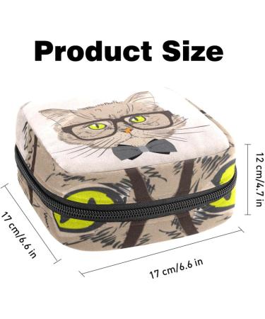 Javenproeqt Portable Women's Binding Bags | Menstrual Cup Pocket & Pads | Perfect for Teenage Girls | Hand-Drawn Cat Design - Buy Online on GoSupps.com