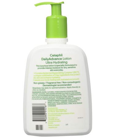 Cetaphil DailyAdvance Ultra Hydrating Lotion for Dry/Sensitive Skin 16 oz - Pack of 2 - Buy Online on GoSupps.com