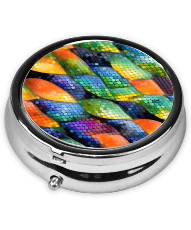 Rainbow Fish Scaleround Pill Box - 3 Compartment Portable Organizer for Travel | International Shipping Available - Buy Online on GoSupps.com