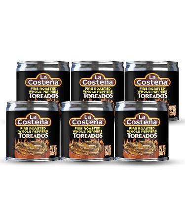 La Costea Toreados Serranos | Fire Roasted Whole Serrano Chile Peppers | 7.7 oz Can - Pack of 6 - Buy Online on GoSupps.com