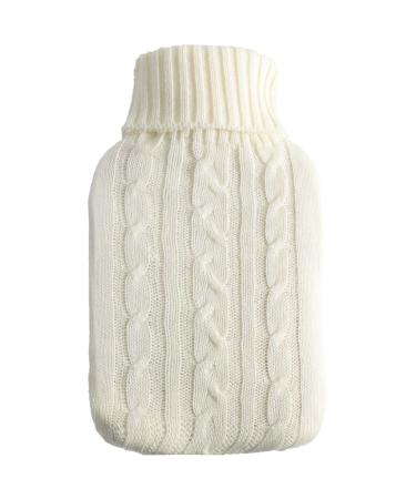 Bakecat Hot Water Bottle Cover Only Knitted Cover (Cover Only) White
