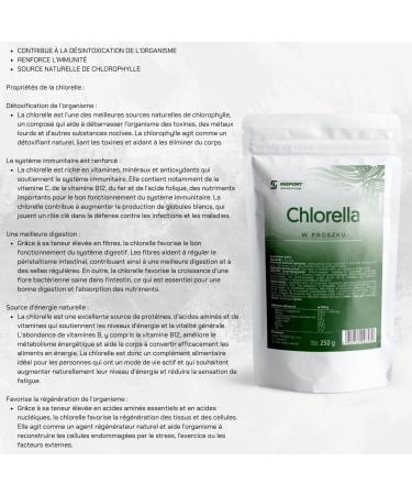 Chlorella Powder - 250g Doypack - Green Powder for Body Cleansing - Vegan Lactose Free and Gluten Free No Additives - Leak Proof Packaging with Zip - INSPORT Nutrition - Buy Online on GoSupps.com