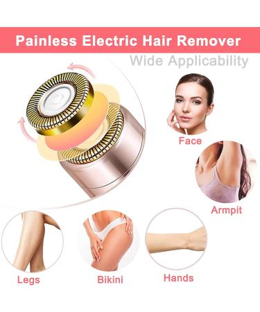 Portable Electric Facial Hair Remover for Women - Painless Mini Razor Shaver for Chin, Lips, Armpits, and Body - USB Rechargeable Bikini Epilator in Pink - Buy Online on GoSupps.com