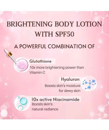 Glutathione Brightening Body Lotion Spf 50+ Body Moisturiser Firming Body Lotion Women Fair And White Body Lotion For Dry Skin Anti Aging & Skin Lightening Cream For Body Uneven Skin Tone - Buy Online on GoSupps.com
