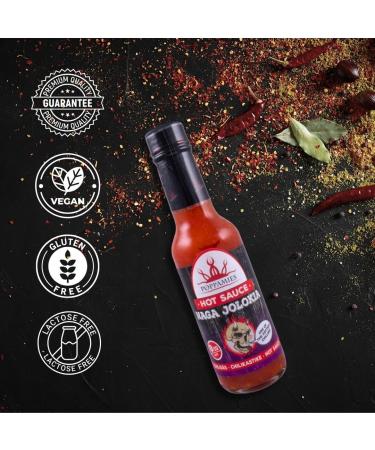Poppamies Naga Jolokia Hot Sauce - Gluten-Free Vegan & Spicy 8/10 - 150ml | International Shipping - Buy Online on GoSupps.com