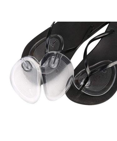 2Pairs Silicone Sandal Flip-Flop Thong Toe Protectors - Forefoot Cushions Clear Inserts Insoles Shoes Grip Pads Self-Adhesive Ball-of-Foot Cushions