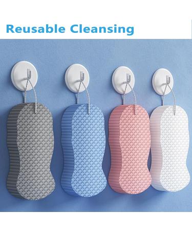 Ultra Soft Exfoliating Shower Sponge - Multi-Texture Deep Cleansing Shower Gadget | Skin-Friendly & Gentle Exfoliation (4 Colors - Buy Online on GoSupps.com