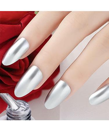 Metallic Silver Nail Polish Metal Nail Polish Mirror Nail Varnish Quick Drying Metallic Effect Nail Art Polish Long Lasting Non-Peelable Magic Mirror Gel Nail Polish No UV Needed - Buy Online on GoSupps.com