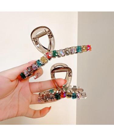 Souarts Butterfly Flowers Hair Clip - Thick Non-Slip Metal Hair Clips for Girls & Women | Colorful Bear Acrylic Set of 2 - Stylish Hair Claw Accessories - Buy Online on GoSupps.com