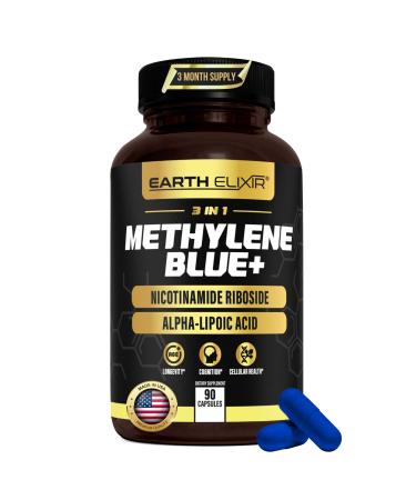 3-in-1 Methylene Blue Capsules Methylene Blue Pharmaceutical Grade w/Alpha Lipoic Acid (ALA) & NAD Supplement for Energy Cognitive & Cellular Support 3 Month Supply & 3rd Party Tested