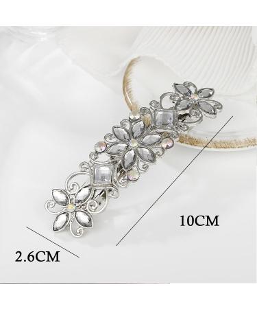 Barrette Crystal Hair Clips Rhinestone Bridal Wedding Hair Accessories for Women Elegant Rhinestone Flower Hair Clips Jewelry Hair Decorations For Wedding Birthday Prom Gift - Buy Online on GoSupps.com