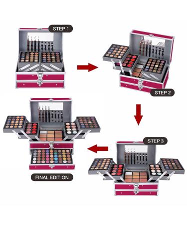 132 Color All In One Professional Makeup Kit for Teen Girls - Multicolor Eyeshadow Palette in Makeup Case (006N1-Pink) - Buy Online on GoSupps.com
