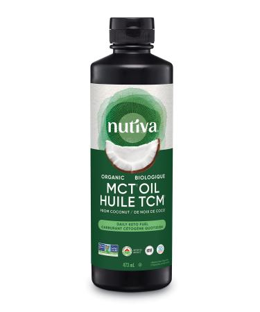 Nutiva Organic MCT Oil Unflavored 473 mL | Organic Non-GMO Non-BPA | Vegan Gluten-Free Keto & Paleo | 14g MCT per Serving & Neutral Flavor for Energy Boost to Coffee Shakes and Salads