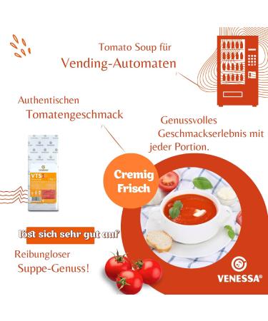 VENESSA VTS 1 Tomato Cream Soup 20 x 1 kg Value Pack Refined Mediterranean Tomato Cream Soup with Spices for Automatic Machine Automatic Soup For the - Buy Online on GoSupps.com