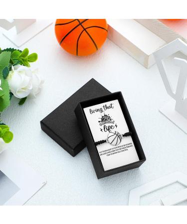 Willbond Basketball Charm Bracelet - Adjustable Woven Jewelry with Cardboard Gift Box | Sports Fan Accessories - Perfect Basketball Volleyball Gift - Buy Online on GoSupps.com