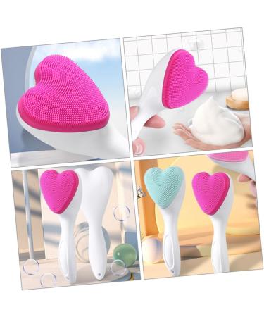  FRCOLOR FRCOLOR Love Cleansing Brush Women's Facial Cleansing Brush Exfoliating Facial Massage Brush Heart-Shaped Facial Scrubber Silica Gel Face Scrubber - Buy Online on GoSupps.com