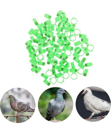 Levemolo 100 Pcs Pigeon Anklet Chicken Thighs Numbered Opening Pigeon Ring Chicken Foot Ring Baby Drumstick 1.3X1.3CM Green - Buy Online on GoSupps.com