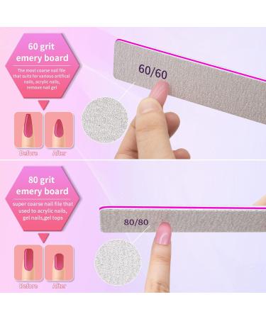Professional 100/150 Grit Double-Sided Nail Files - 12 Reusable Files for Gel & Natural Nails | Flowering Board for Women - Buy Online on GoSupps.com