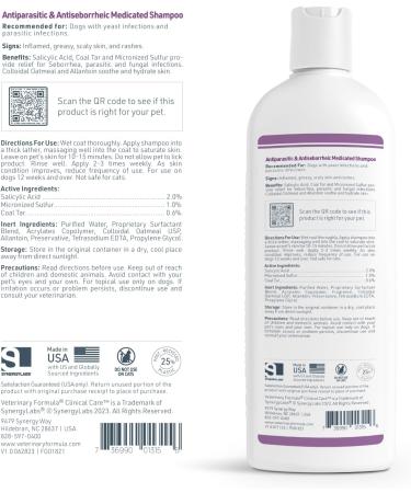 Veterinary Formula Clinical Care Antiparasitic & Antiseborrheic Medicated Dog Shampoo 16 oz Paraben Dye Soap Free Hydrating and Antifungal Shampoo for Dogs White 16 Ounce Medicated Shampoo - Buy Online on GoSupps.com