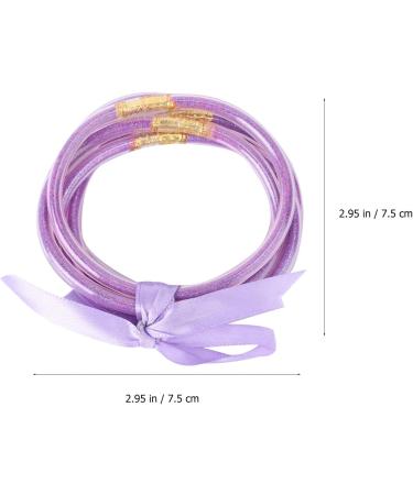 Ciieeo 1pc Ribbon Glitter Bracelet Filled Soft Bracelet Bowknot Bangle Bracelet Jelly Bracelets for Girls Accessories for Men Creative Bracelet Christmas Socks Plastic Man Purple Simple Purple 7.5x7.5cm - Buy Online on GoSupps.com