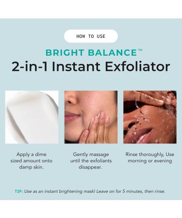 Bigger Than Beauty Skincare Bright Balance 2 in 1 Instant Exfoliator Daily Exfoliator for Women with Hyaluronic Acid Hydrating Face and Body Scrub for All Skin Types Skin Care Routine Vegan - Buy Online on GoSupps.com