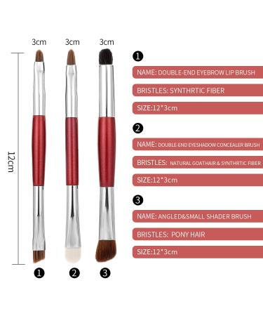 5PCS Portable Mini Makeup Brushes Set with Travel Case - Natural & Synthetic Hair, Travel Size Cosmetic Kit for Foundation, Contouring, Blending, Blush, Eyeshadow - Red - Buy Online on GoSupps.com