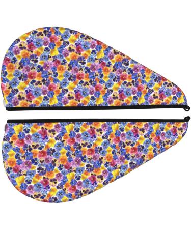Buy Garden Tricolor Pansy Velvet Hair Cap - Quick Dry Turban for Long Hair | Anti-Frizz Shower Towel - Buy Online on GoSupps.com