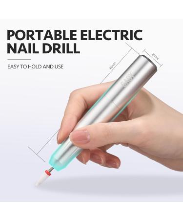 GAOY Electric Nail Drill - USB Nail File for Acrylic & Gel Nails Portable Efile with Bits Manicure & Pedicure Tools for Home & Salon - Silver - Buy Online on GoSupps.com