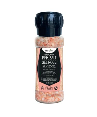 Herbion Naturals Himalayan Pink Salt Coarse Grain Grinder 225 Grams (7.9 Ounce) Easy to Use Supreme Quality Purest Form Of Salt (Pack of 1)