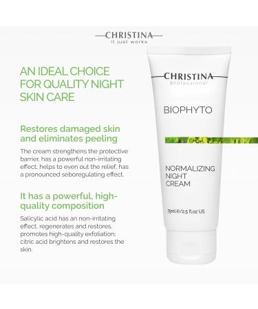 Buy CHRISTINA Bio Phyto Normalizing Night Cream - Hyaluronic Acid & Vitamin E for Oily/Combination Skin - Stress Reducing & Barrier Strengthening - 75ml - International Shipping Available - Buy Online on GoSupps.com