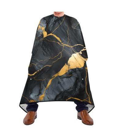 Waterproof Barber Cape -Black Marble3 Cheetah Haircut Bib for Men Unisex Hair Cutting Cape(8rp1a)