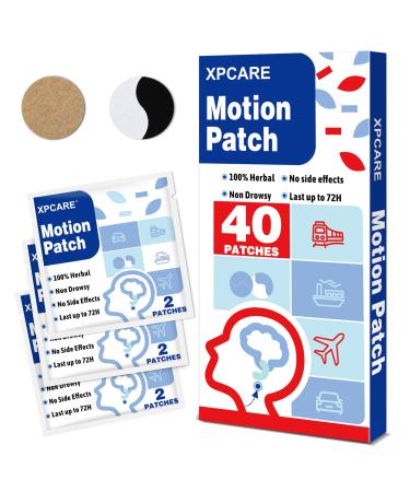 XPCARE 40 Count Motion Sickness Patches - Sea Sickness Patch Motion Sickness Patch Behind Ear for Car/Sea/Air Travel