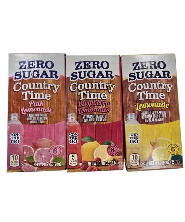 Sweet & Sour Lemonade Zero Sugar Water Drink Mix to Go Powder Packets Pink Lemonade Lemonade & Raspberry Lemonade 6 Count Sugar-Free Drink Powder (Pack of 3) Keto Low Carb Zero Guilt! Low Carb Zero Sugar Drink Mix 18 individual packs - Comes with 2 Paper 