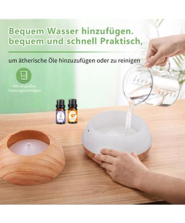 Aroma Diffuser for Essential Oils - 400ml Ultrasonic Humidifier & Fragrance Lamp with 7 LED Colors | Perfect for Bedroom Office Yoga & Spa - Wood Grain Yellow - Buy Online on GoSupps.com