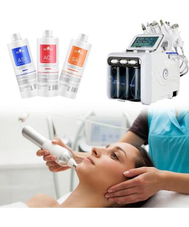 Aqua Peeling Solution for SPA Salon 3 Bottle 400ml Skin Care Aqua Peel Serum Small Bubble Solution Hydro Facial Machine Solution for Cleaning Face - Buy Online on GoSupps.com