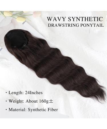 Hair Bun 24 Inch Synthetic Long Wavy Ponytail Drawstring Ponytail Extension Women Heat Resistant Fiber Hair Bun Hair Extension Hair Piece (Color : 1b) - Buy Online on GoSupps.com