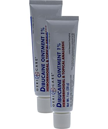 GeriCare Dibucaine Hemorrhoid Ointment 1% - Topical Analgesic (2 Pack) 1oz - Buy Online on GoSupps.com