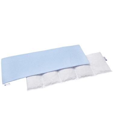 Medi partners cherry core pillow 60x20cm 800g 100% cotton waffle 5 chambers grain pillow large eco nature heat pillow cold therapy removable cover (light blue) cotton waffle light blue waffle