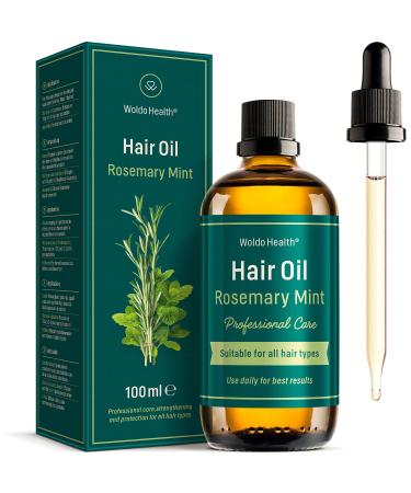 Rosemary Oil with Mint 3.38 Fl Oz - for Hair Strengthening and Dry Scalp Treatment Natural Ingredients Vegan Hair Oil for All Hair Types
