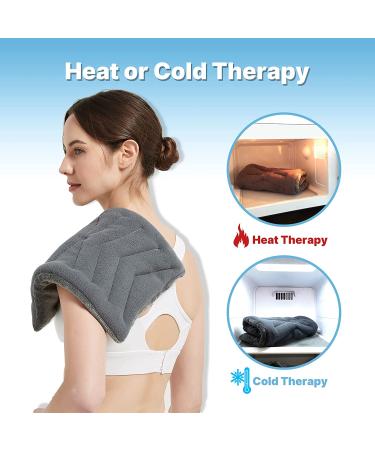Moist Heat Therapy Microwave Heating Pad 16x10 - Neck & Shoulder Pain Relief - Dark Gray - Buy Online on GoSupps.com